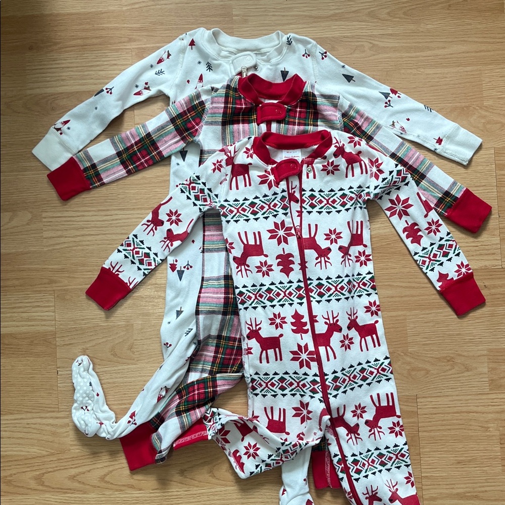 Hanna Andersson 3T holiday pajama bundle Christmas jammies PJs lot organic match